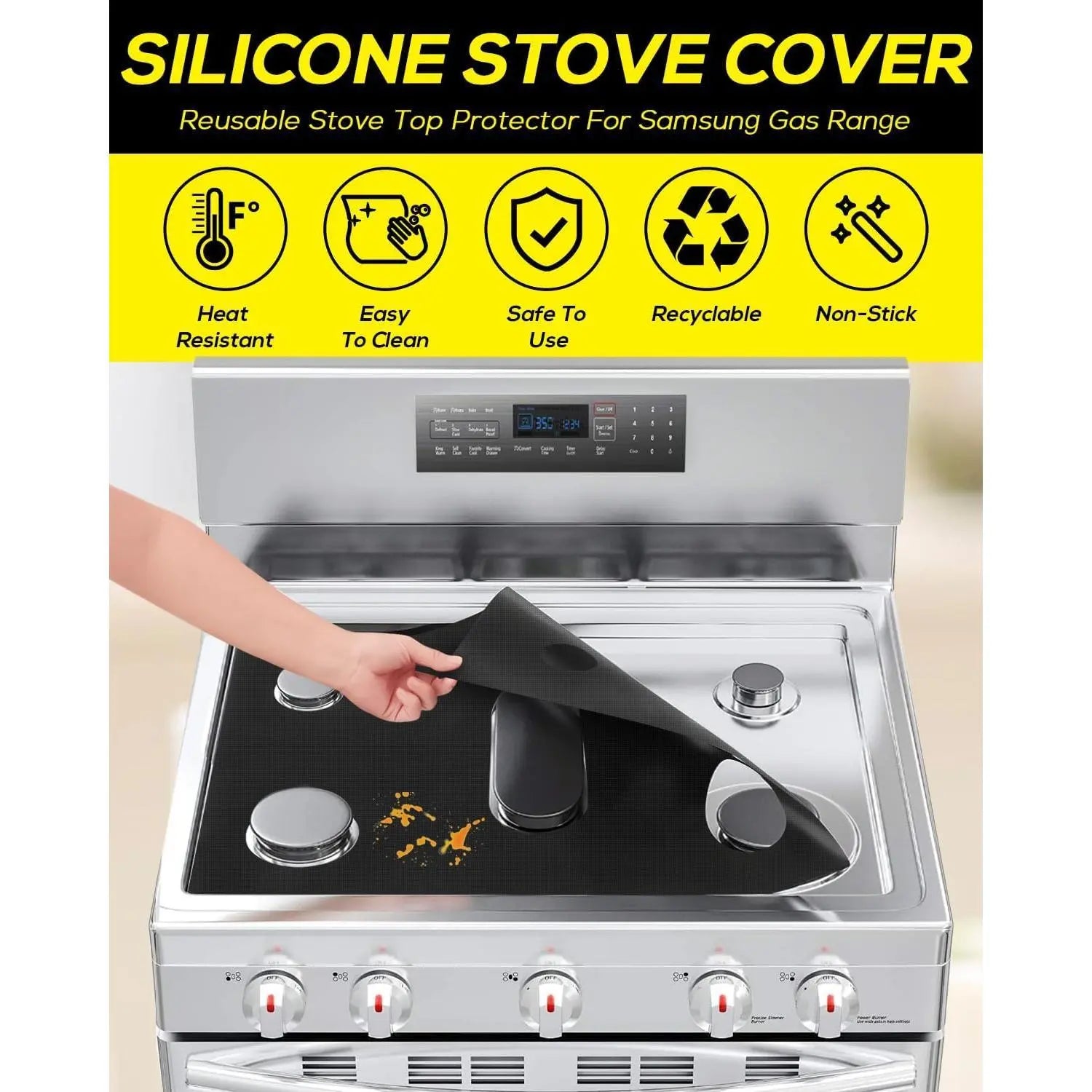 Gas Stove Silicone Burner Covers for Samsung Range