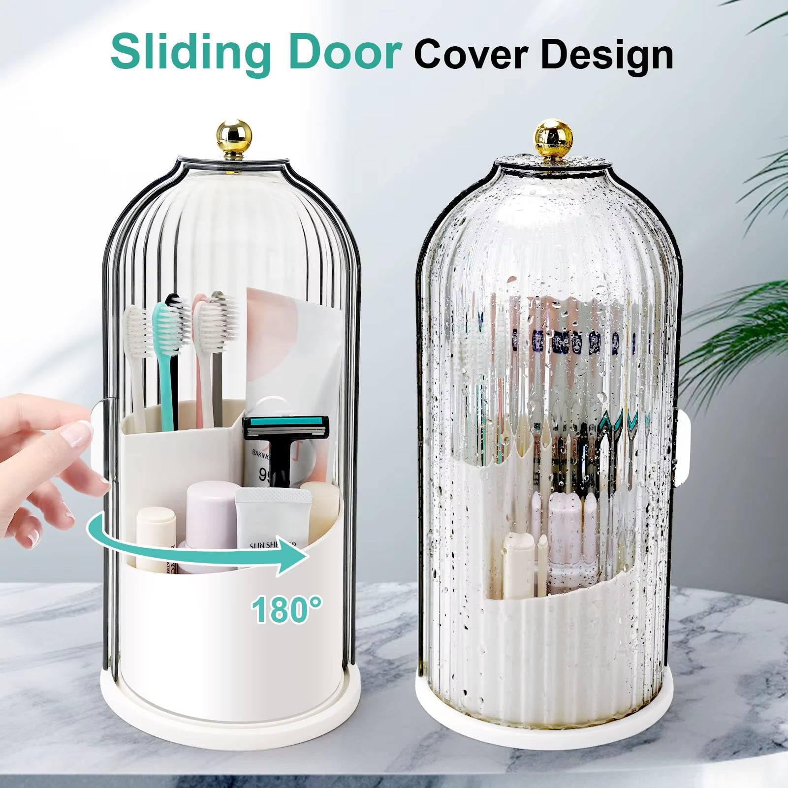 Toothbrush Holders with Sliding Lid