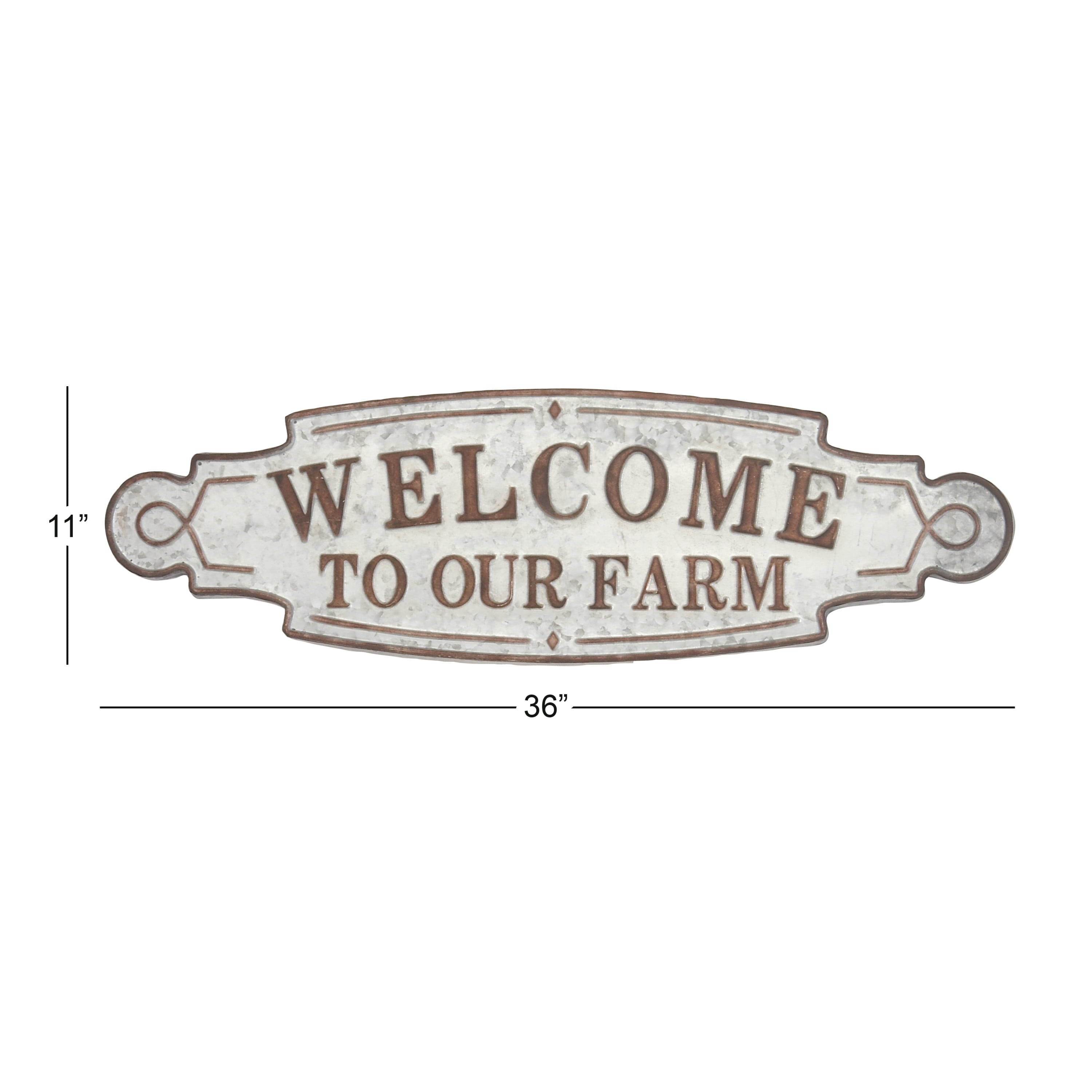 Indoor Brown Metal Farmhouse Sign Wall Decor