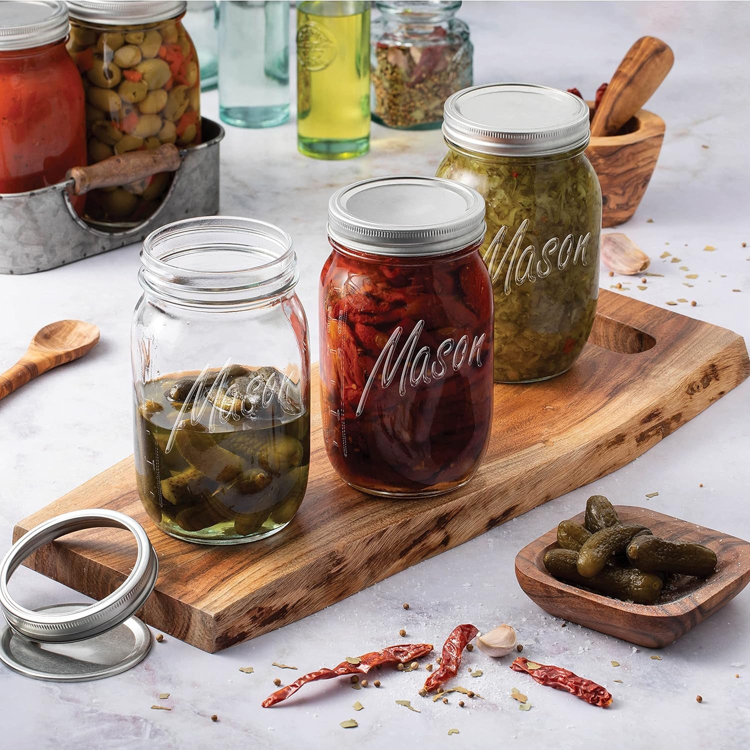 Wide Mouth Mason Jars with Lids 