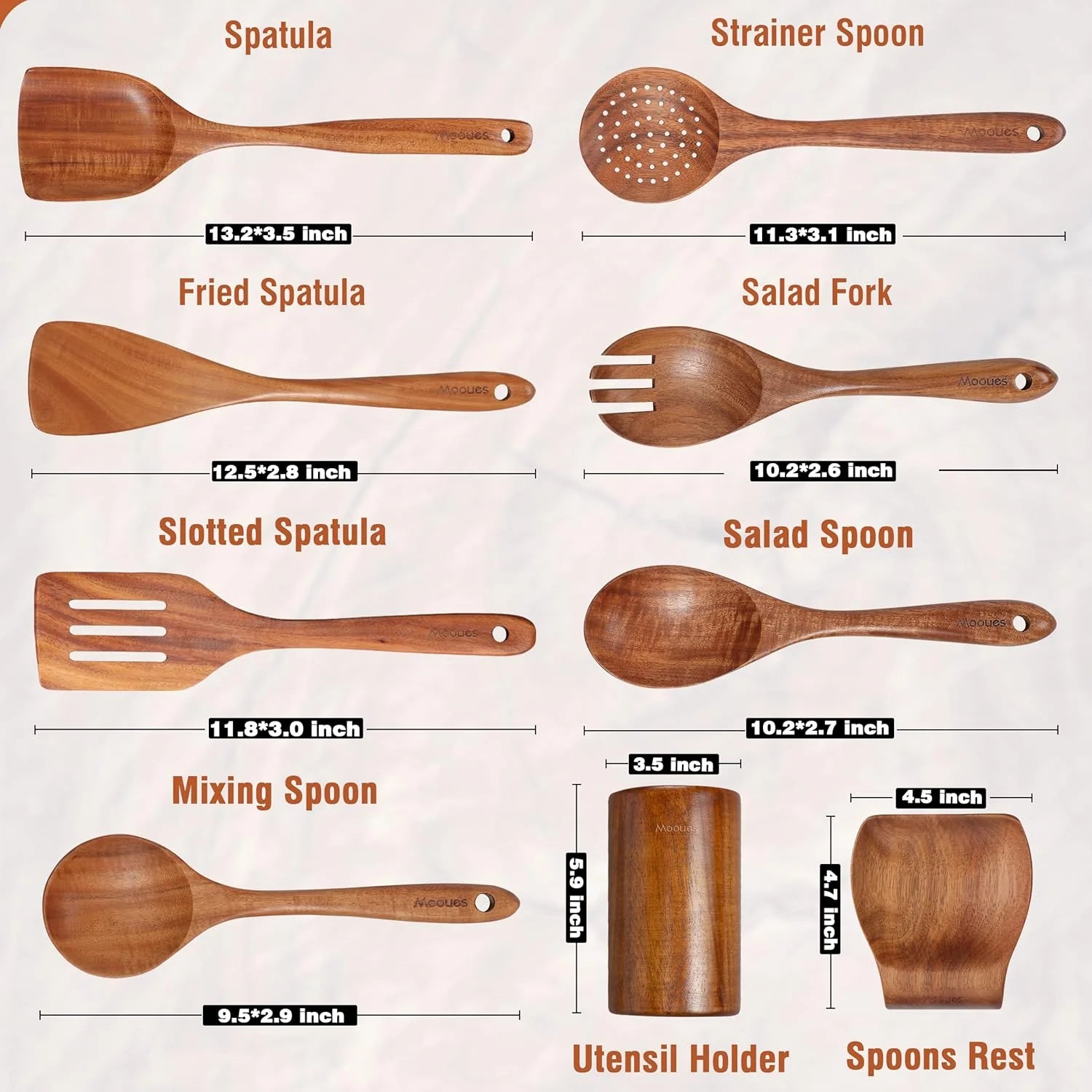 Wooden Kitchen Utensil Set