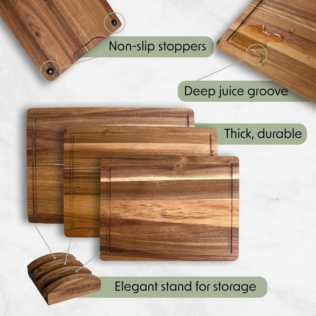 Acacia Wood Cutting Board Set of 3 