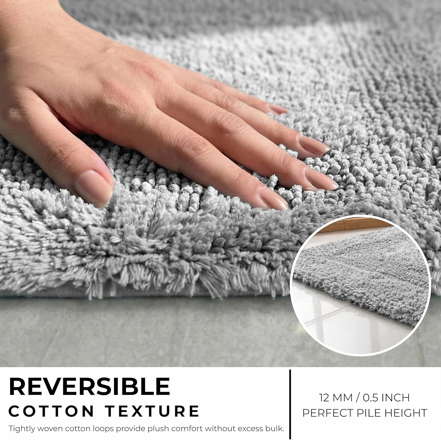 Reversible Bathmat Rug Set 