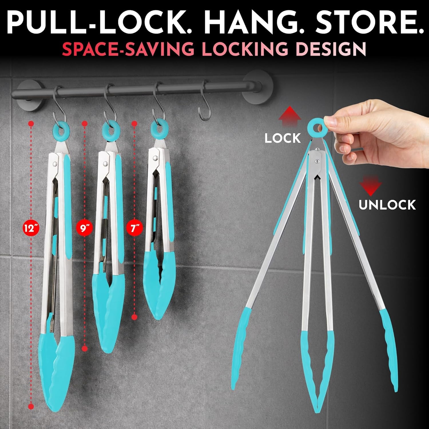 Kitchen Tongs with Silicone Tips 