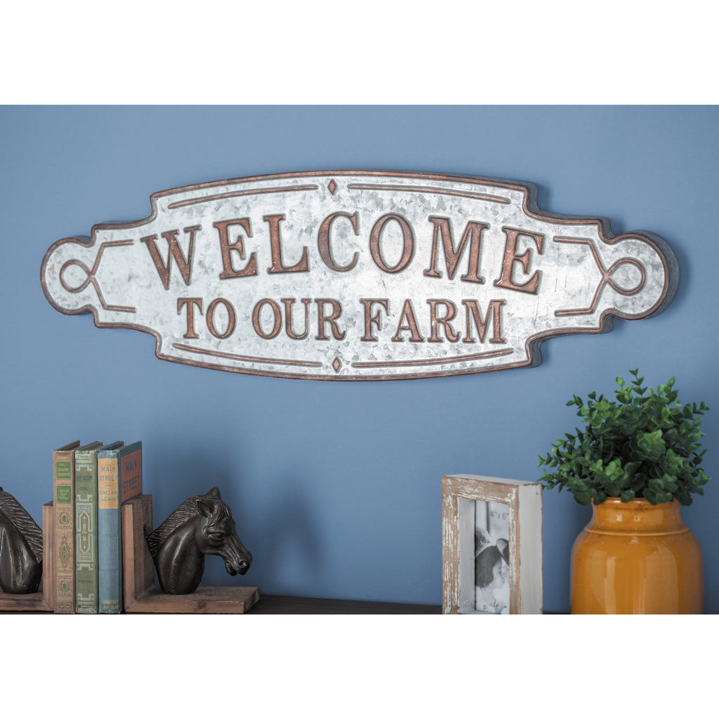 Indoor Brown Metal Farmhouse Sign Wall Decor