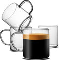 Glass Coffee Mugs Set of 4,14 Oz 
