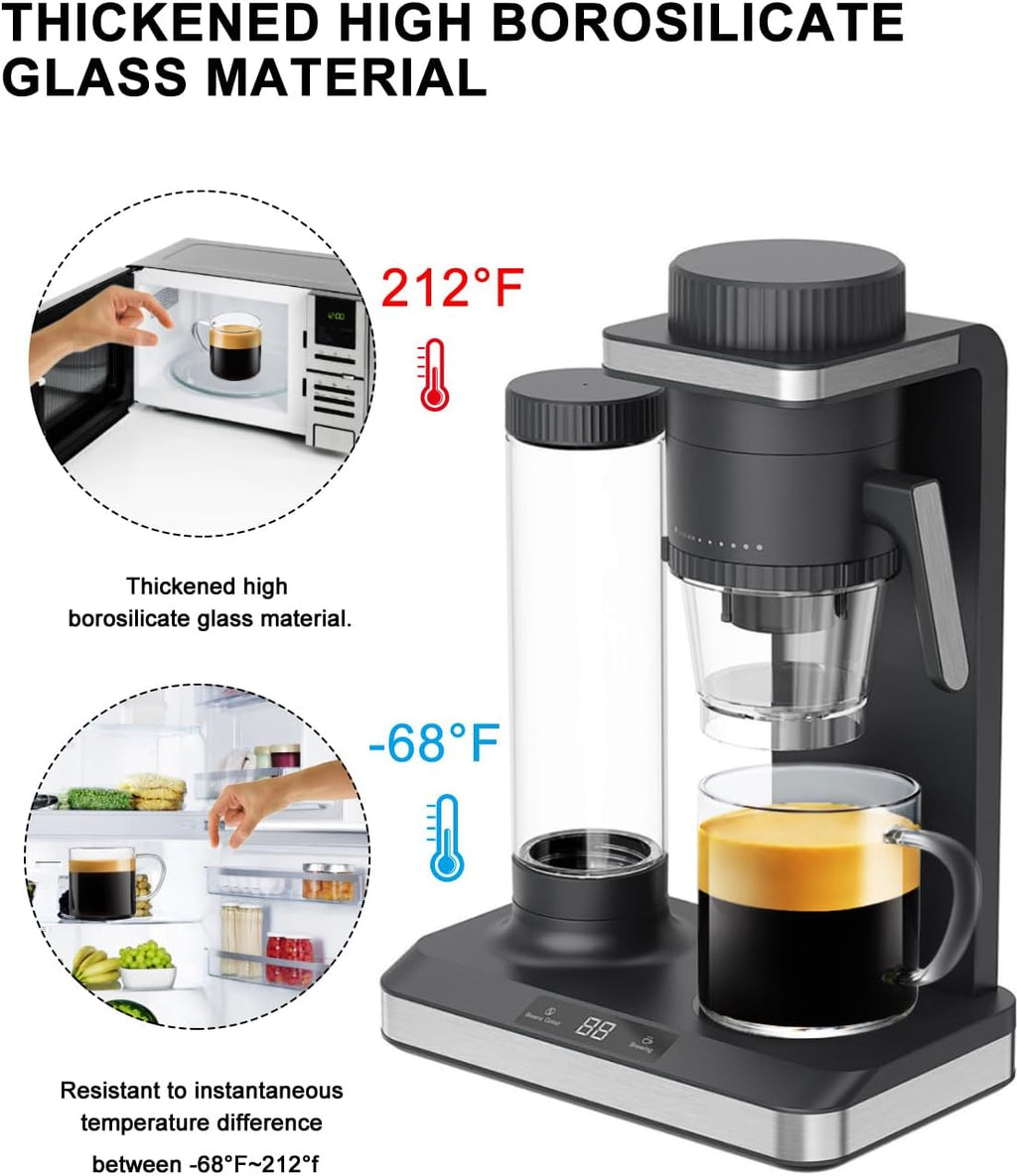 Glass Coffee Mugs Set of 4,14 Oz 