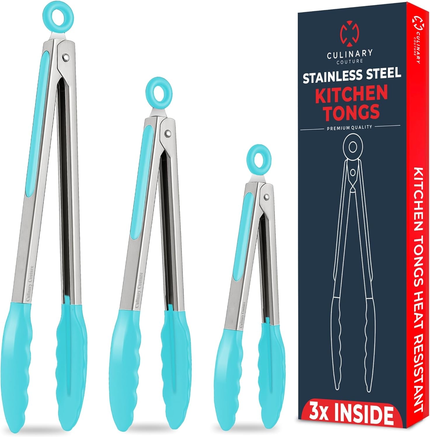 Kitchen Tongs with Silicone Tips 