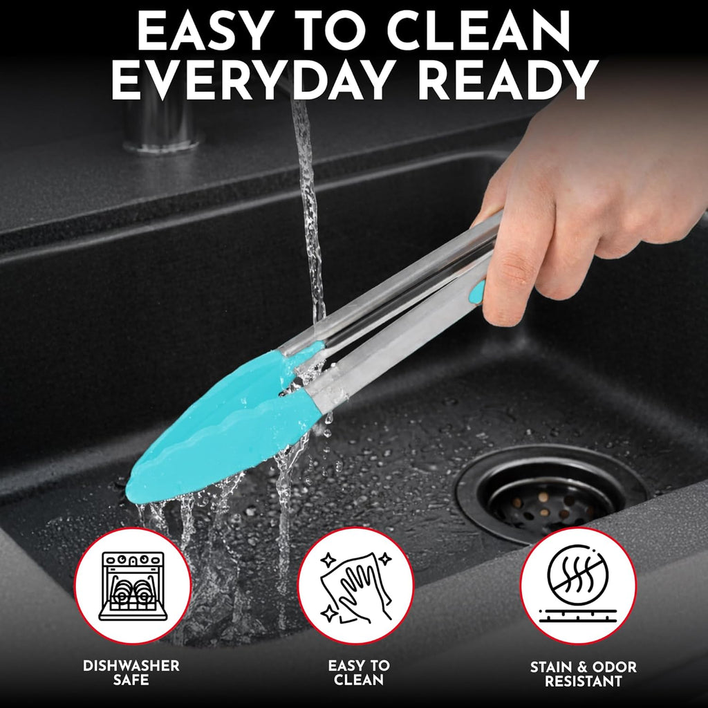 Kitchen Tongs with Silicone Tips 