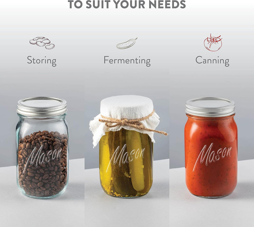 Wide Mouth Mason Jars with Lids 