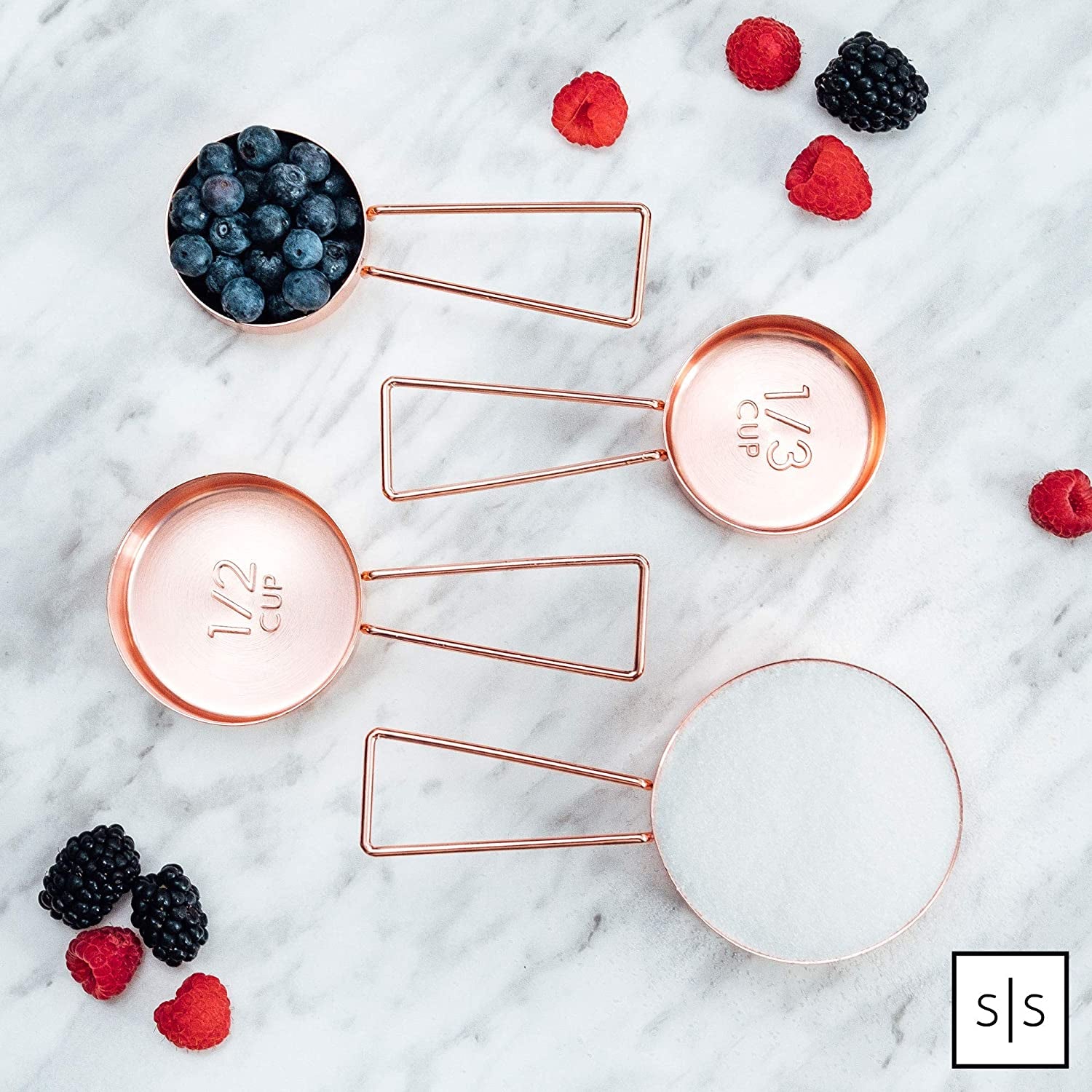 Copper Measuring Cups and Spoons Set 
