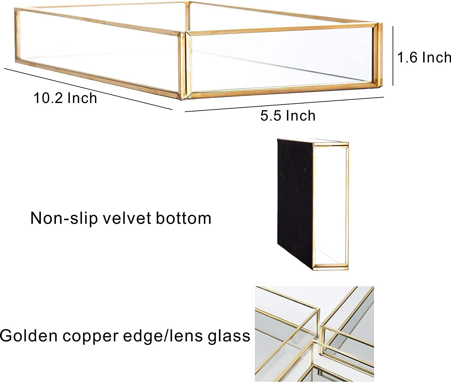Gold Mirror Tray 
