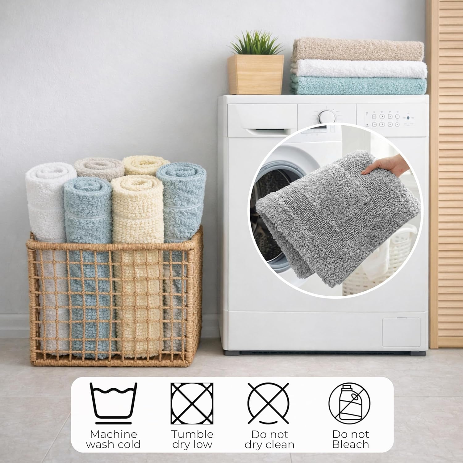 Reversible Bathmat Rug Set 