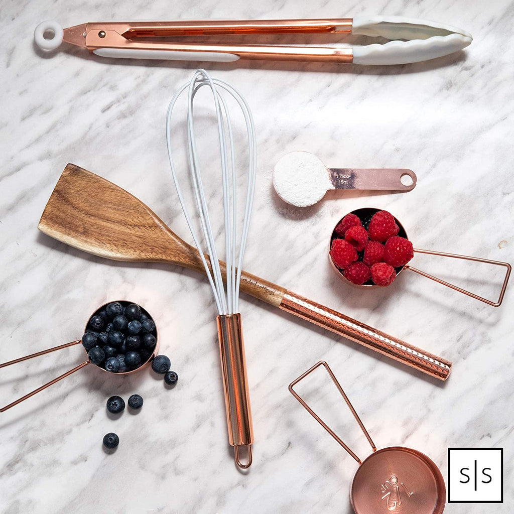 Copper Measuring Cups and Spoons Set 
