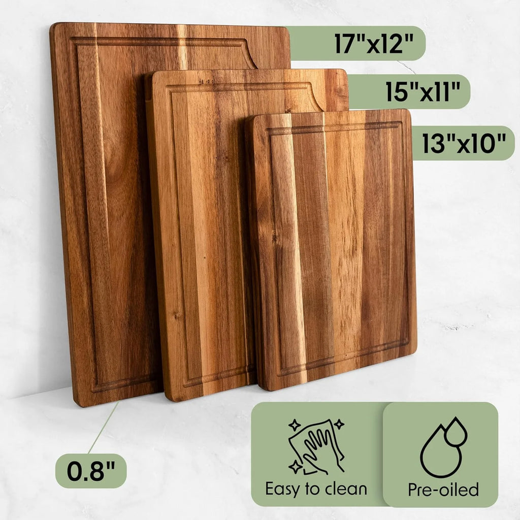 Acacia Wood Cutting Board Set of 3 